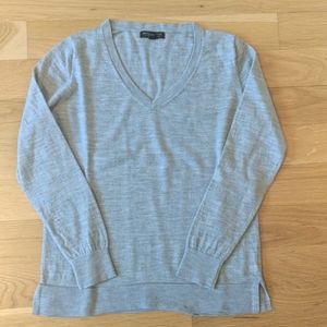 Banana Republic 100% merino grey v-neck sweater